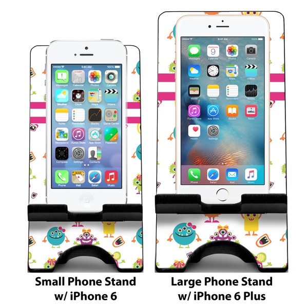 Girly Monsters Compare Phone Stand Sizes - with iPhones