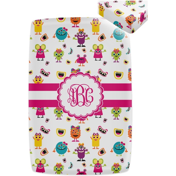 Girly Monsters Crib Fitted Sheet - Apvl