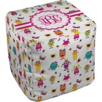 Girly Monsters Cube Pouf Ottoman (Personalized)