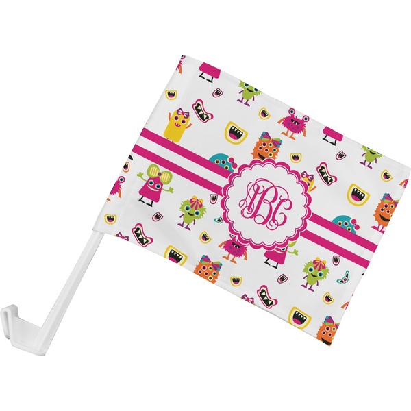Custom Girly Monsters Car Flag - Small w/ Monogram
