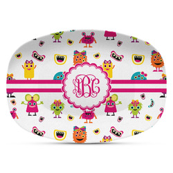 Girly Monsters Plastic Platter - Microwave & Oven Safe Composite Polymer (Personalized)