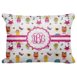 Girly Monsters Decorative Baby Pillowcase - 16"x12" (Personalized)
