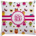 Girly Monsters Decorative Pillow Case (Personalized)