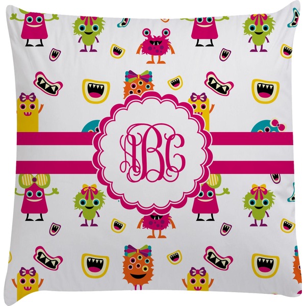 Custom Girly Monsters Decorative Pillow Case (Personalized)