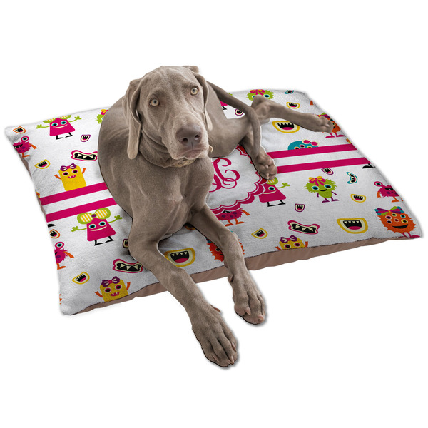 Custom Girly Monsters Dog Bed - Large w/ Monogram