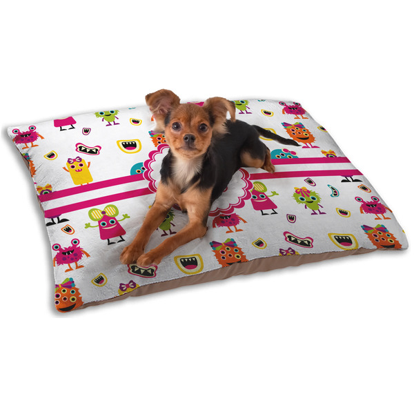 Custom Girly Monsters Dog Bed - Small w/ Monogram