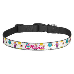 Girly Monsters Dog Collar - Medium (Personalized)