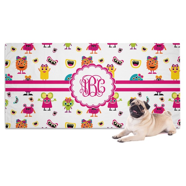 Custom Girly Monsters Dog Towel (Personalized)