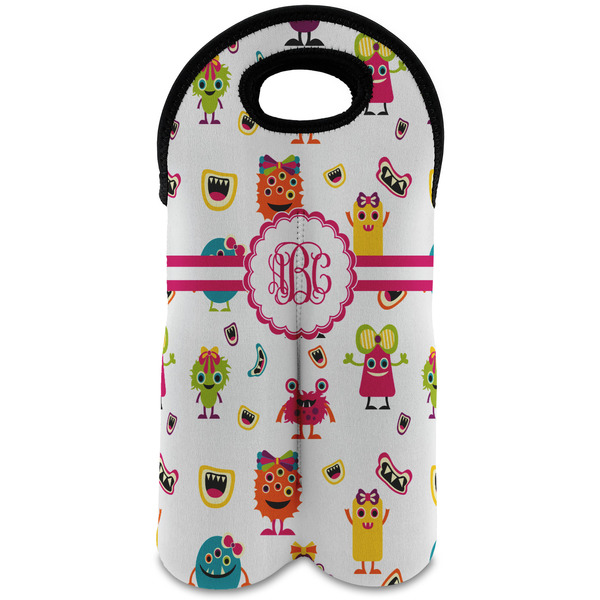 Custom Girly Monsters Wine Tote Bag (2 Bottles) (Personalized)