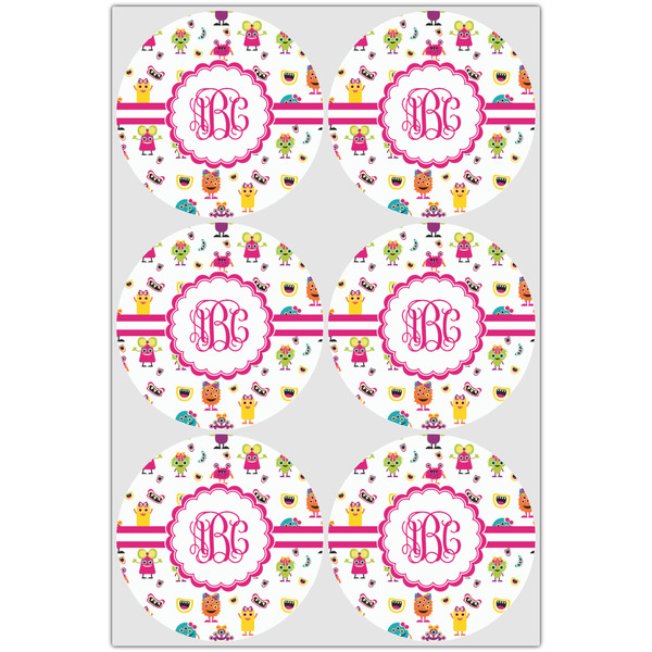 Girly Monsters Drink Topper - Large - Set of 6