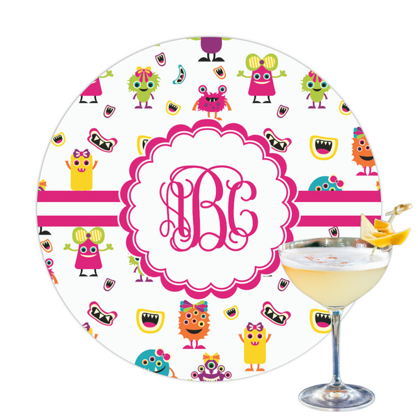 Custom Girly Monsters Printed Drink Topper (Personalized)