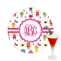 Girly Monsters Printed Drink Topper -  2.5" (Personalized)