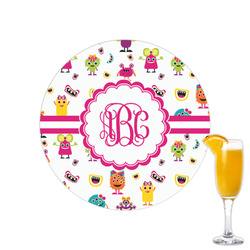 Girly Monsters Printed Drink Topper - 2.15" (Personalized)