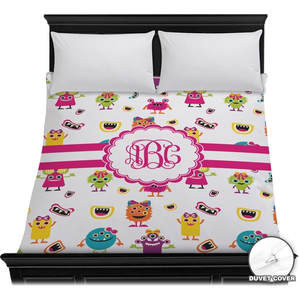 Custom Girly Monsters Duvet Cover - Full / Queen (Personalized)