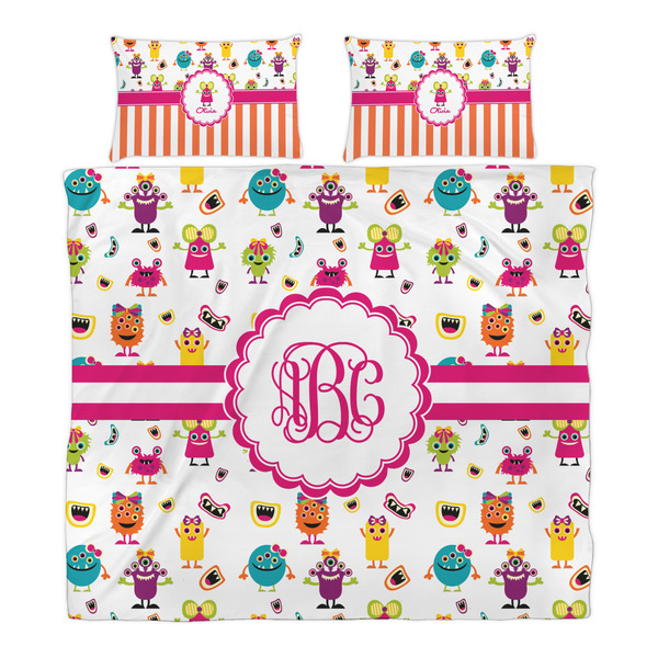 Girly Monsters Duvet Cover Set - King - Alt Approval
