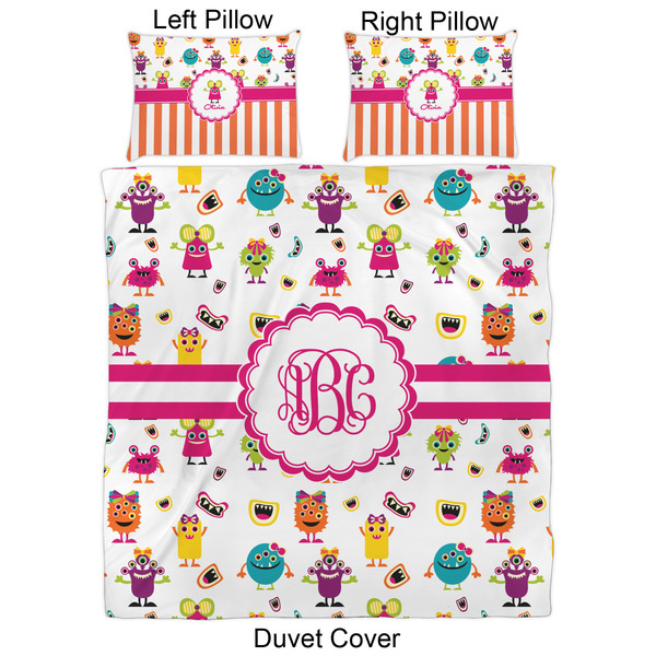 Girly Monsters Duvet Cover Set - Queen - Approval