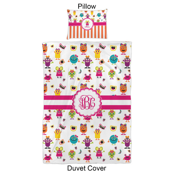 Girly Monsters Duvet Cover Set - Twin XL - Approval