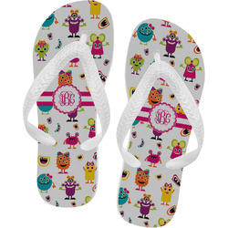 Girly Monsters Flip Flops - Large (Personalized)