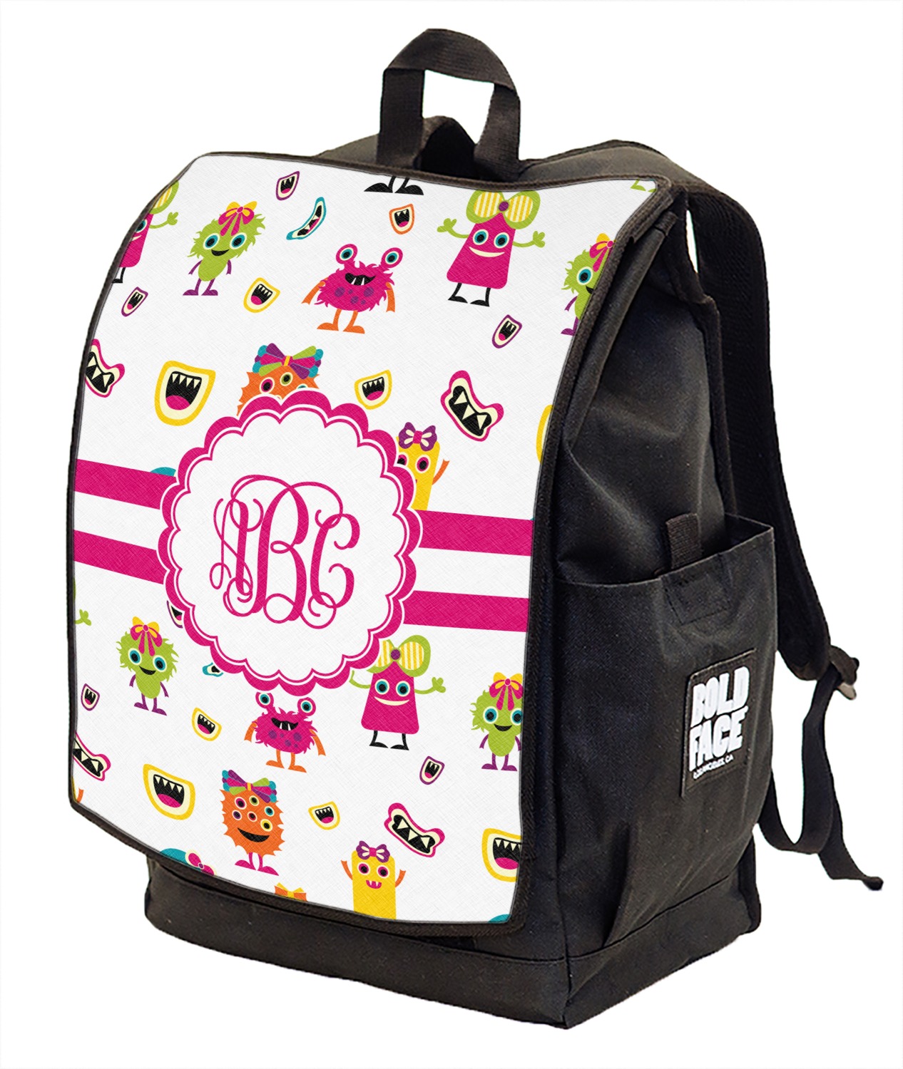 Girly Monsters Backpack w/ Front Flap (Personalized) YouCustomizeIt