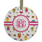 Girly Monsters Flat Glass Ornament - Round w/ Monogram