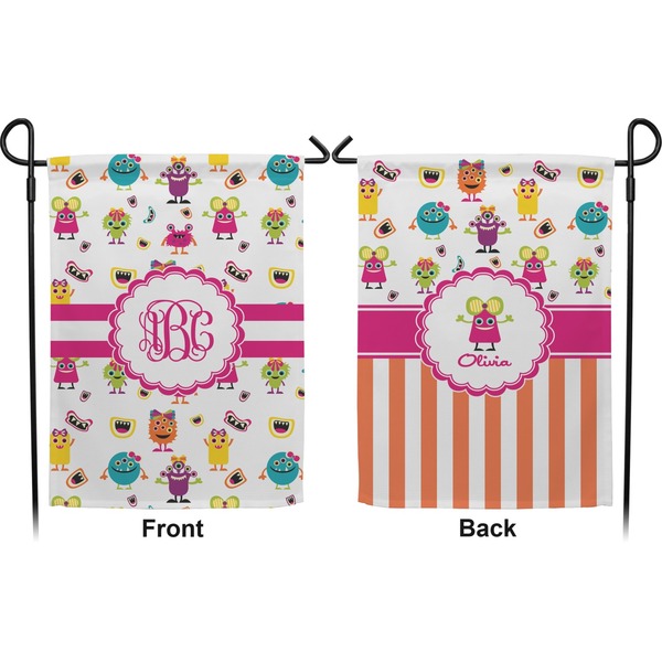 Girly Monsters Garden Flag - Double Sided Front and Back