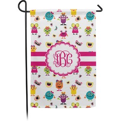 Girly Monsters Small Garden Flag - Double Sided w/ Monograms