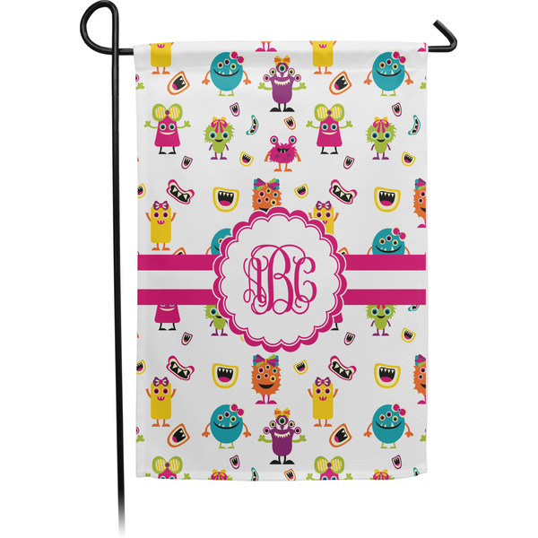 Custom Girly Monsters Small Garden Flag - Single Sided w/ Monograms