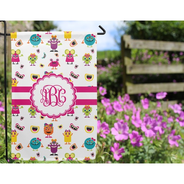 Girly Monsters Garden Flag - Outside In Flowers
