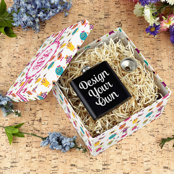 Girly Monsters Gift Boxes with Lid - Canvas Wrapped - Large - In Context