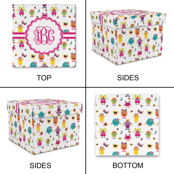 Girly Monsters Gift Boxes with Lid - Canvas Wrapped - Medium - Approval