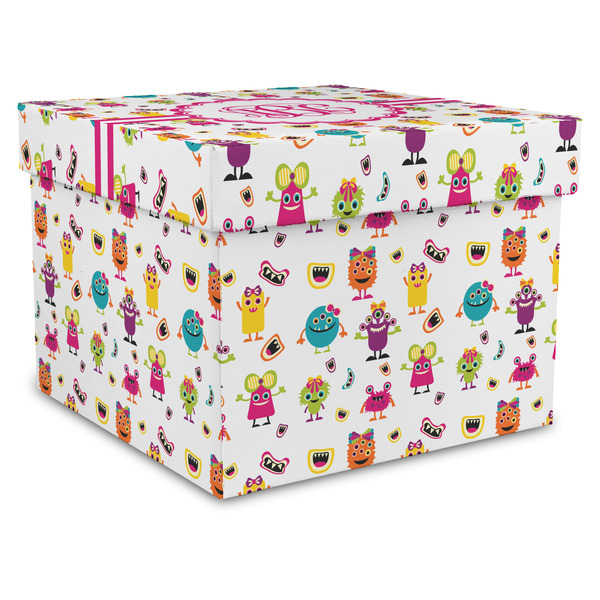 Custom Girly Monsters Gift Box with Lid - Canvas Wrapped - X-Large (Personalized)