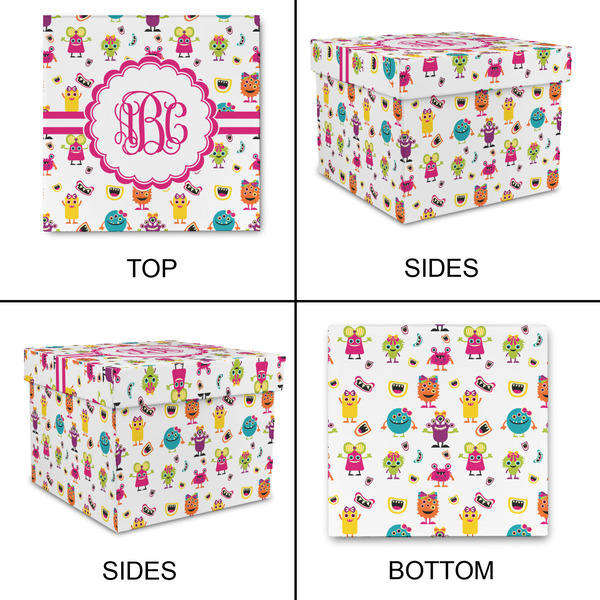 Girly Monsters Gift Boxes with Lid - Canvas Wrapped - XX-Large - Approval