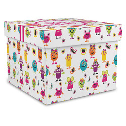 Girly Monsters Gift Box with Lid - Canvas Wrapped - XX-Large (Personalized)
