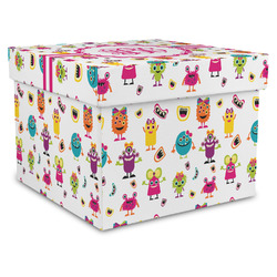 Girly Monsters Gift Box with Lid - Canvas Wrapped - XX-Large (Personalized)