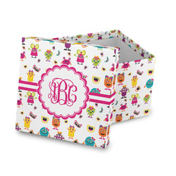 Girly Monsters Gift Box with Lid - Canvas Wrapped (Personalized)
