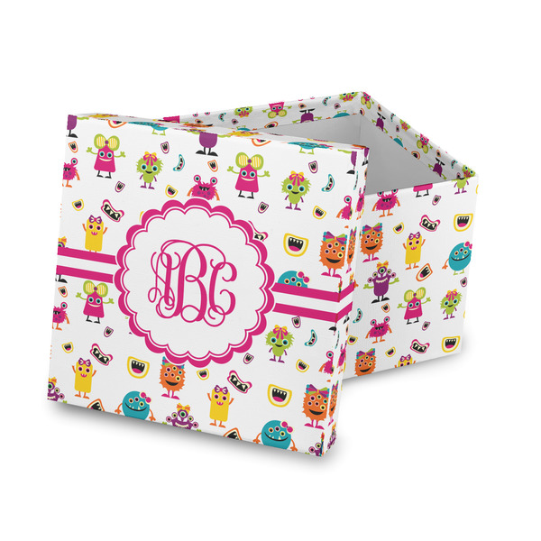 Custom Girly Monsters Gift Box with Lid - Canvas Wrapped (Personalized)