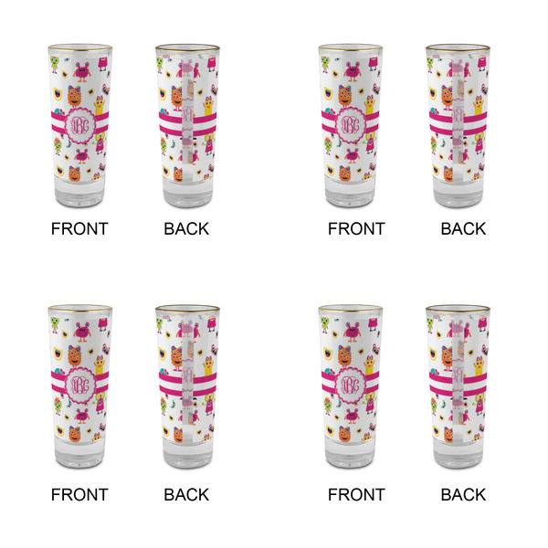 Girly Monsters Glass Shot Glass - 2 oz - Set of 4 - APPROVAL