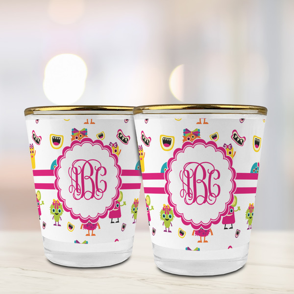 Girly Monsters Glass Shot Glass - with gold rim - LIFESTYLE