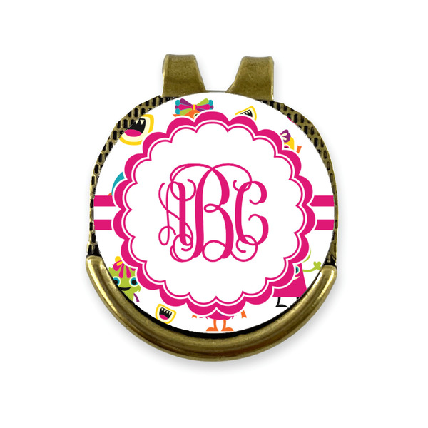 Custom Girly Monsters Golf Ball Marker - Hat Clip - Gold