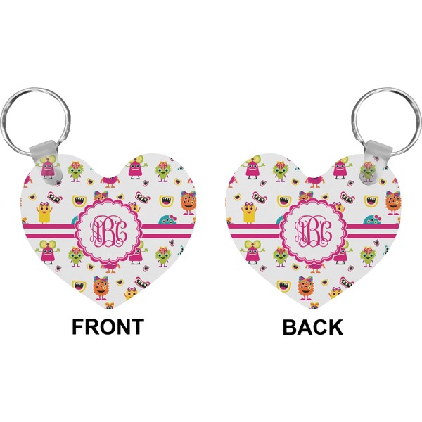 Girly Monsters Heart Keychain (Front + Back)