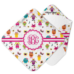 Girly Monsters Hooded Baby Towel (Personalized)