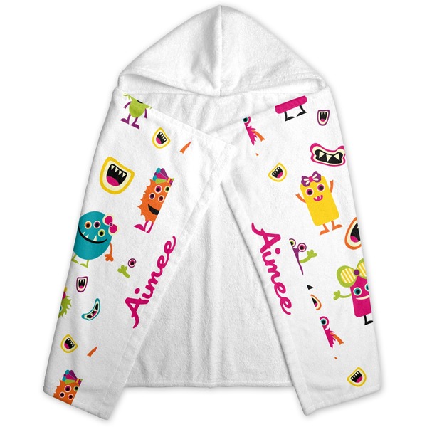 Girly Monsters Hooded Towel - Folded