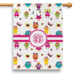 Girly Monsters 28" House Flag - Double Sided (Personalized)