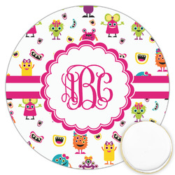 Girly Monsters Printed Cookie Topper - 3.25" (Personalized)
