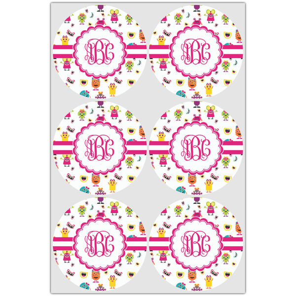 Girly Monsters Icing Circle - Large - Set of 6