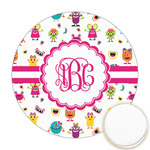 Girly Monsters Printed Cookie Topper - Round (Personalized)