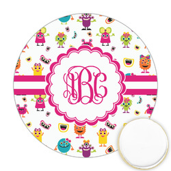 Girly Monsters Printed Cookie Topper - Round (Personalized)