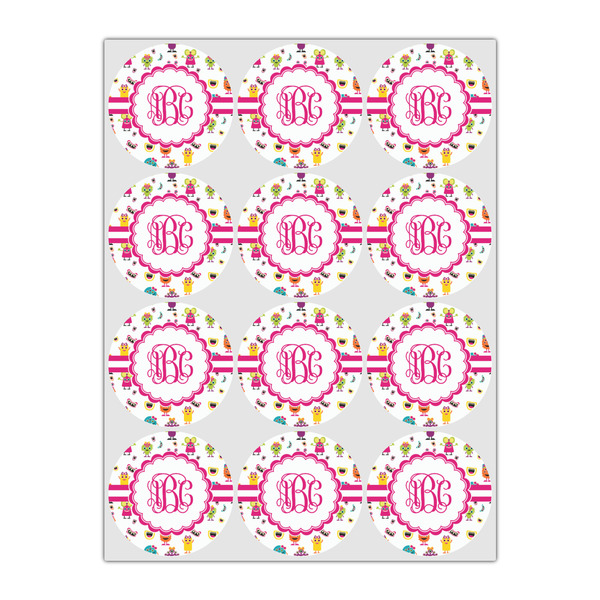 Girly Monsters Icing Circle - Small - Set of 12