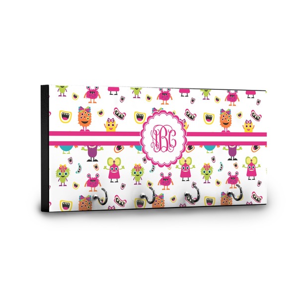 Girly Monsters Key Hanger - Front View with Hooks