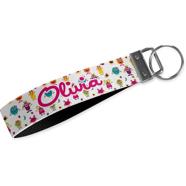 Custom Girly Monsters Webbing Keychain Fob - Large (Personalized)